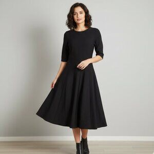 Joana Danciu Black Knit Dress with Design Size L 40 NWT